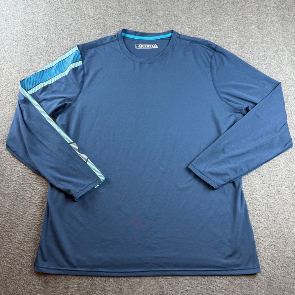 Gerry Performance Shirt Men's XXL Blue Long Sleeve Graphic Activewear 1271264